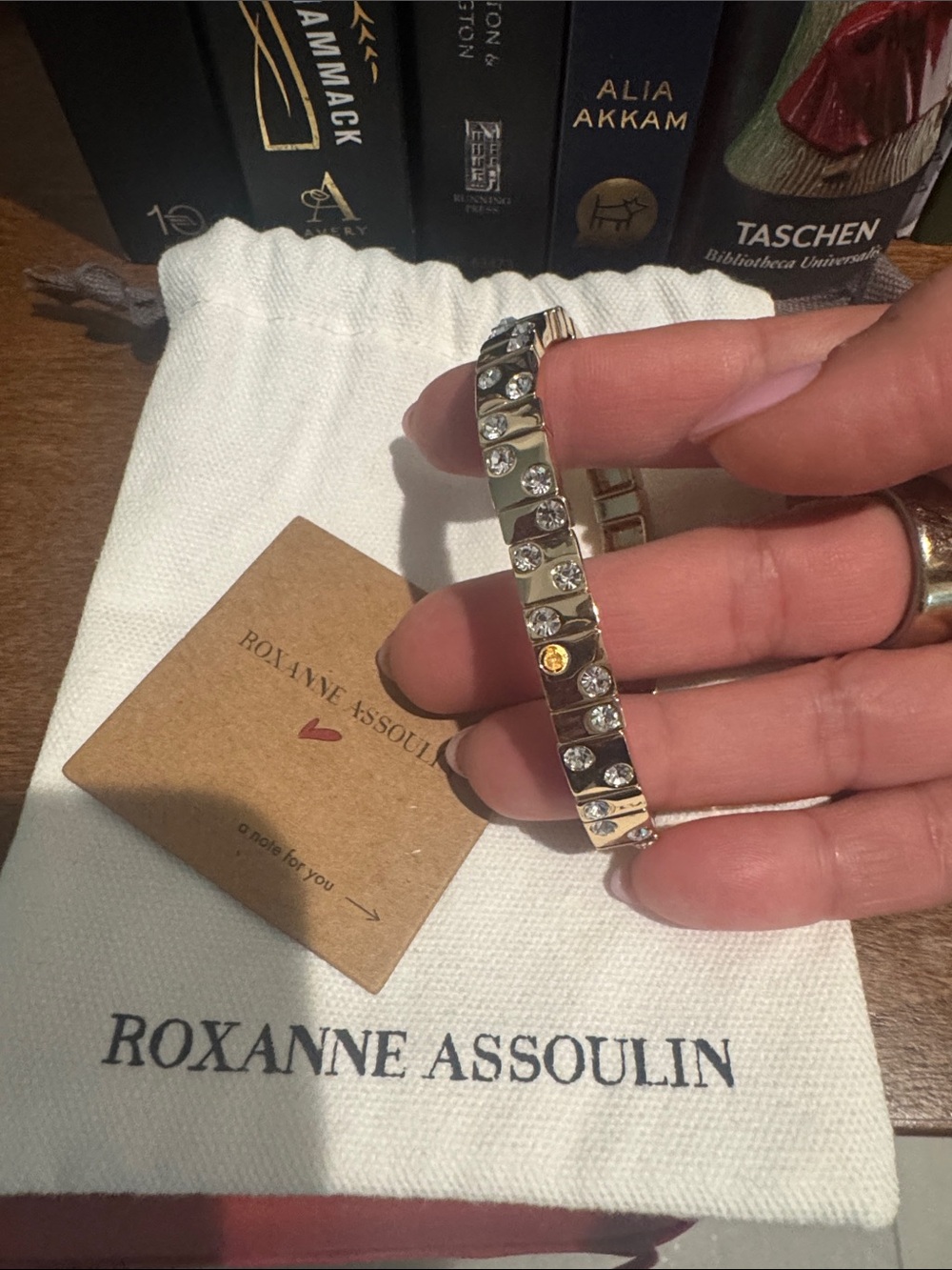 Roxanne Assoulin Twinkle Twinkle Single Gold Bracelet with Clear Crystal Studs
